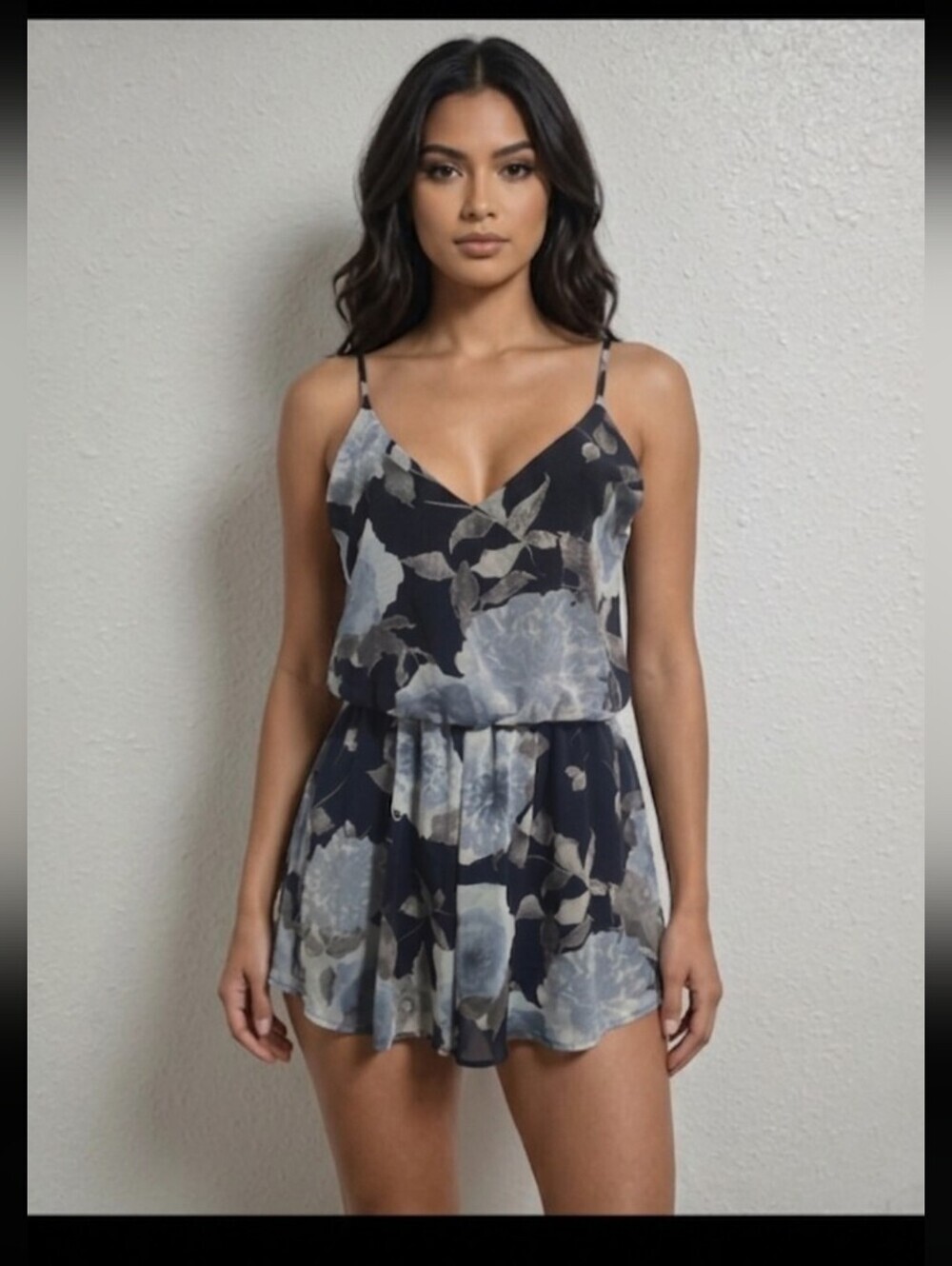 Final Touch  Blue Floral Jumpsuit
